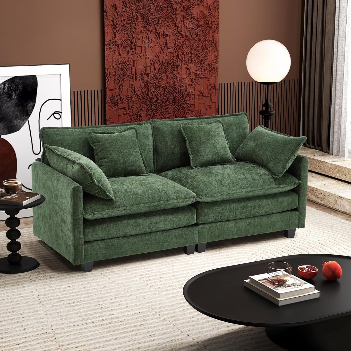 146" U-Shaped Modern Sofa Modular Sectional Cloud Couch