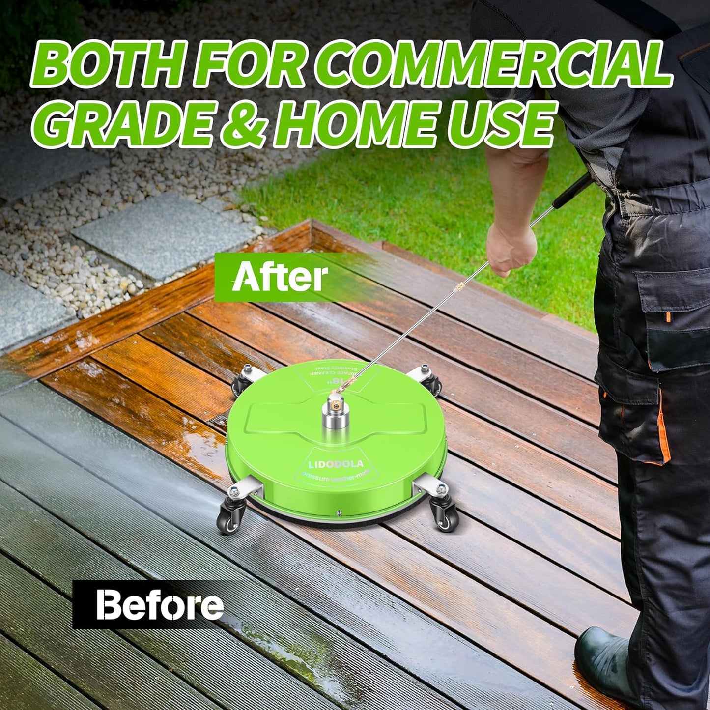 14" Pressure Washer Surface Cleaner with 4 Wheels