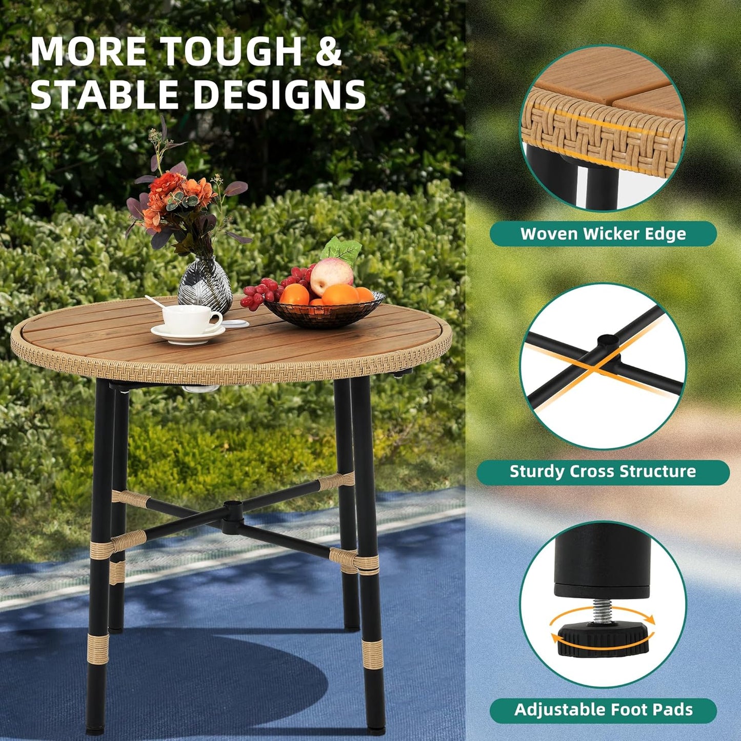 YITAHOME 5 Pieces Outdoor Patio Dining Table Chair Set