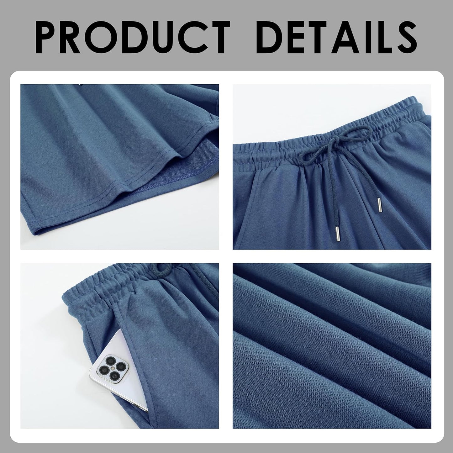 Womens Athletic Shorts Jogger Sweat Summer Loose Drawstring Bermuda Shorts with Pockets