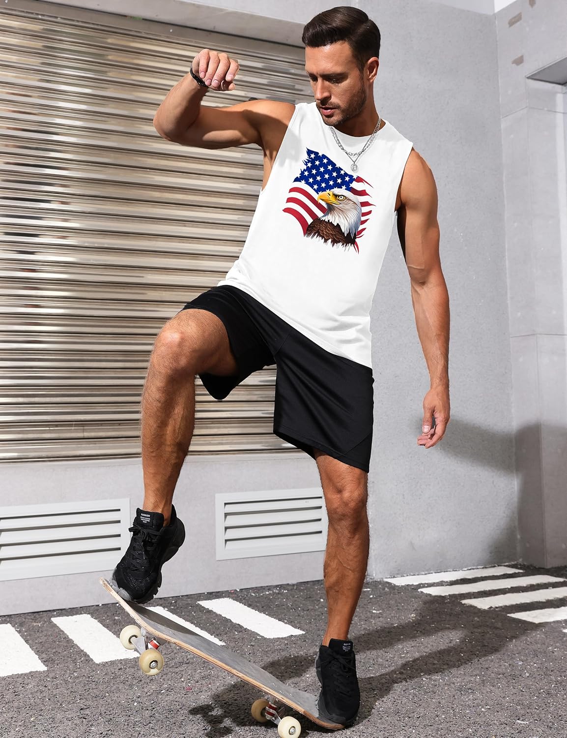 Mens Tank Tops Beach Summer Sleeveless Shirts Graphic Palm Tree Vacation