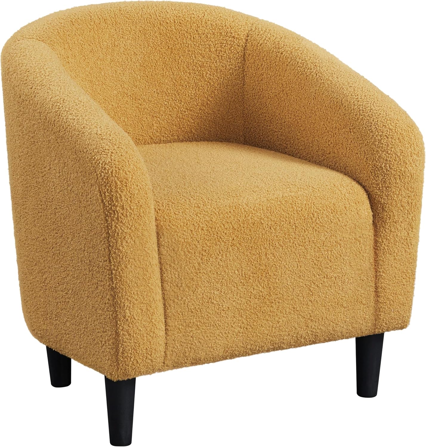 Yaheetech Accent Barrel Chair Boucle Fabric Club Chair