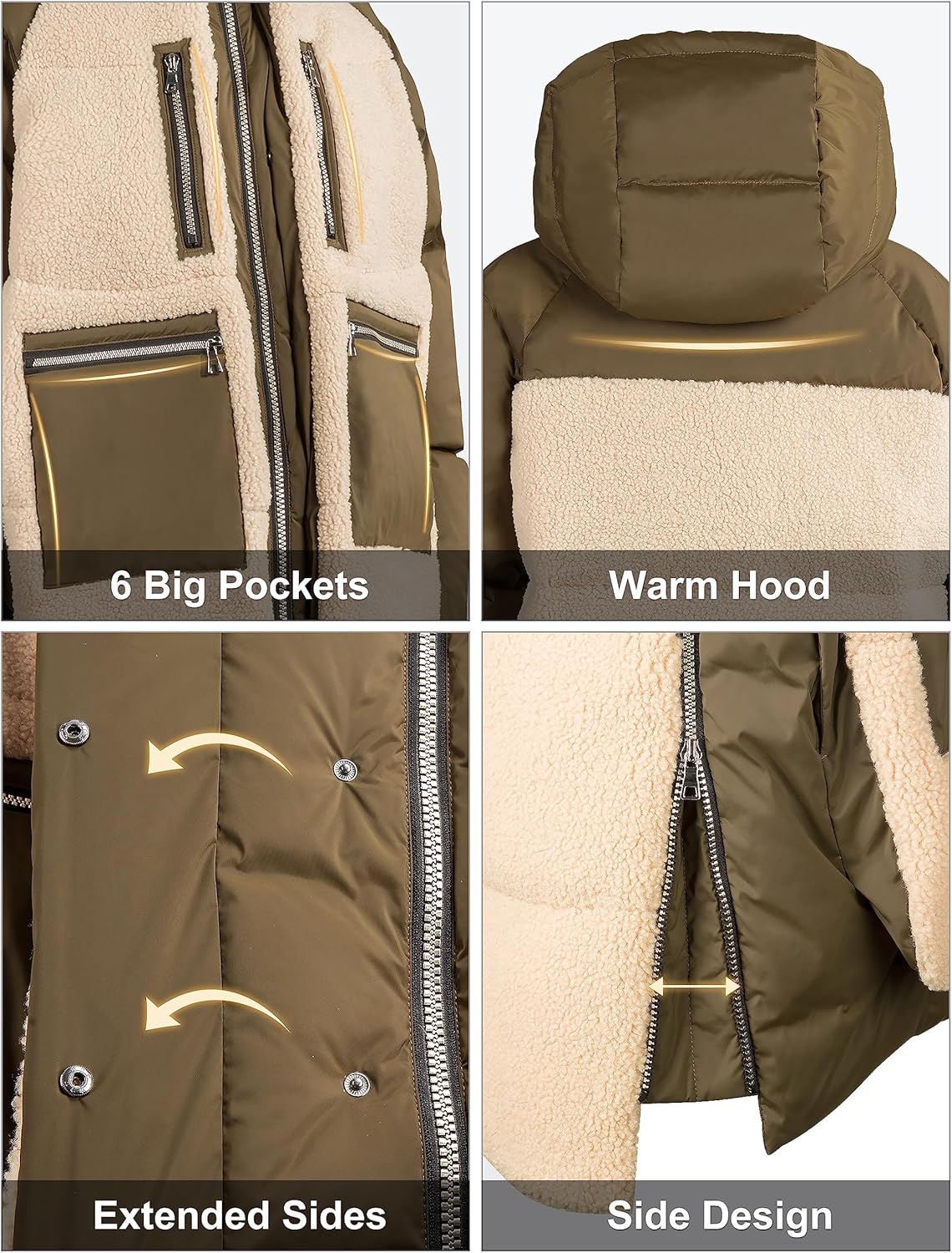 Women’s Thickened Hooded Down Coat Winter Puffer Jacket
