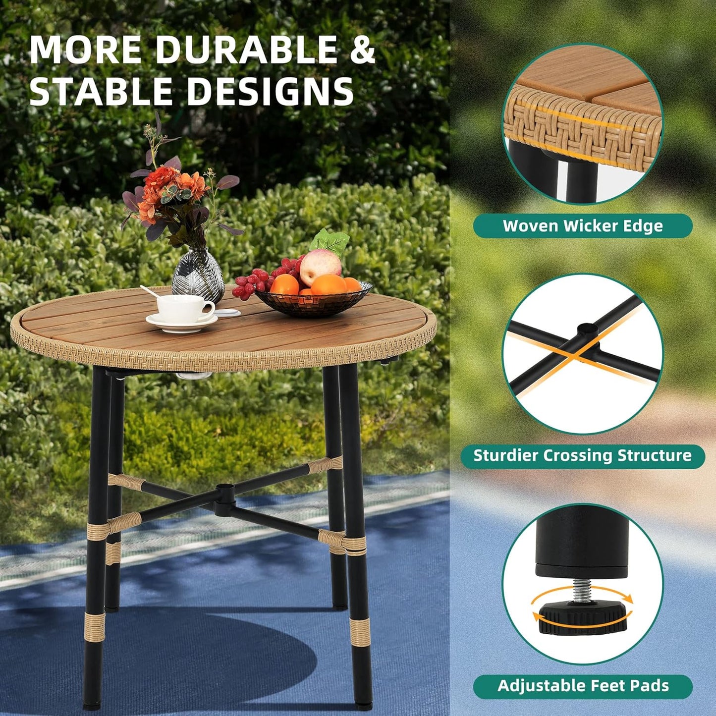 YITAHOME 5 Pieces Outdoor Patio Dining Table Chair Set