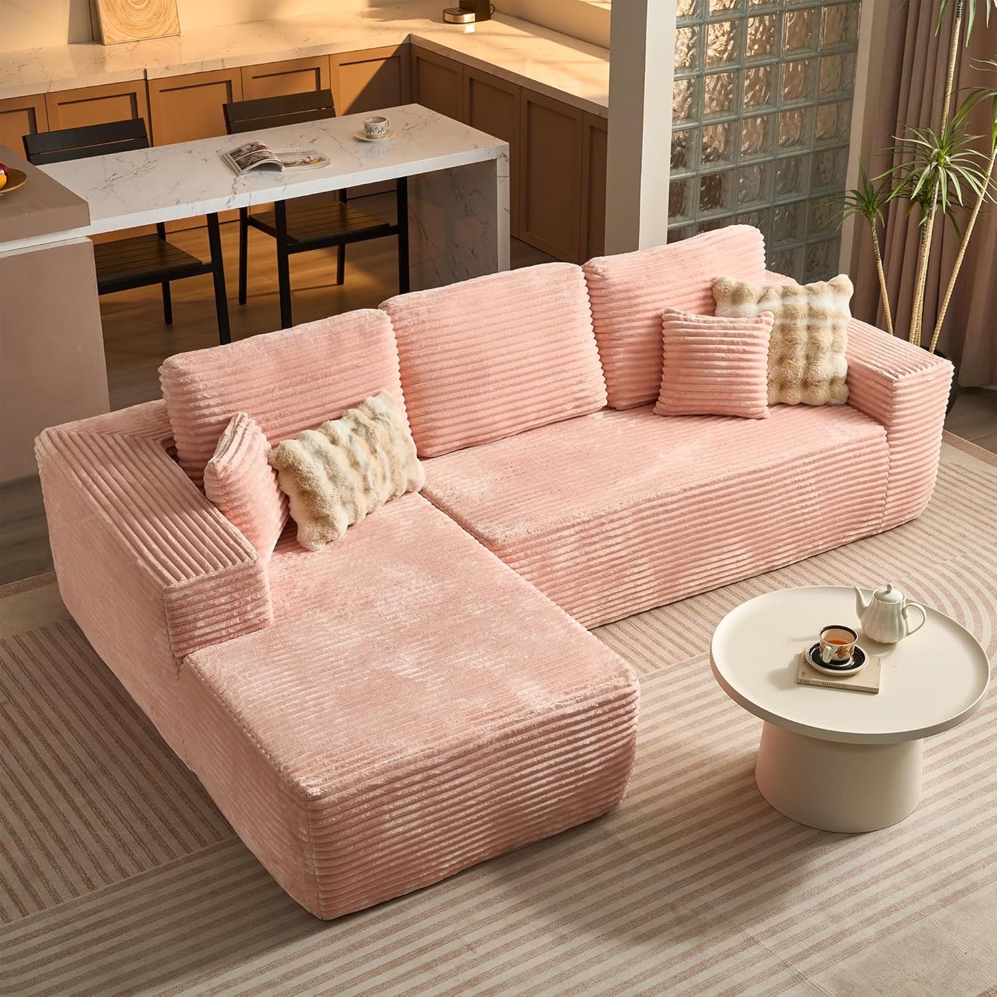 104" Cloud Sectional Couch with L-Shape Chaise
