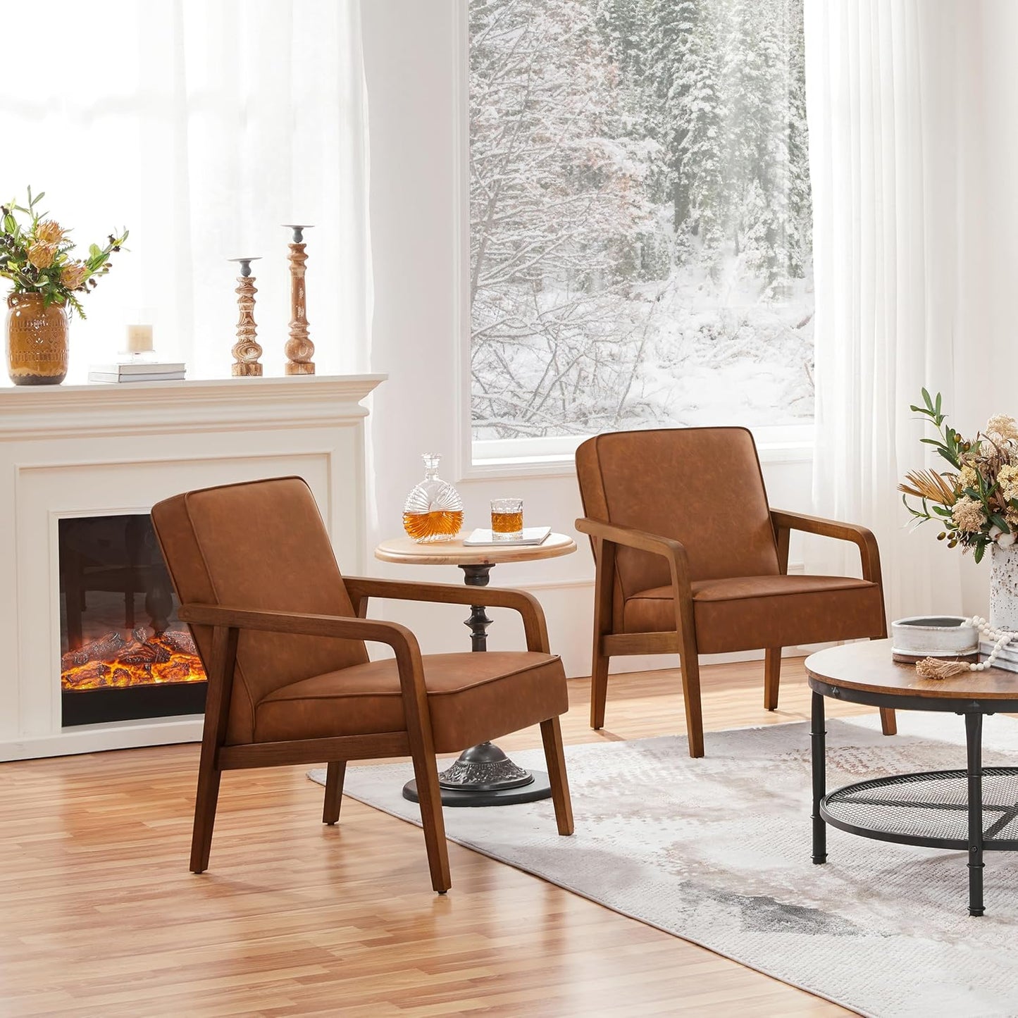Yaheetech Accent Chair Armchair with Strong Wood Frame