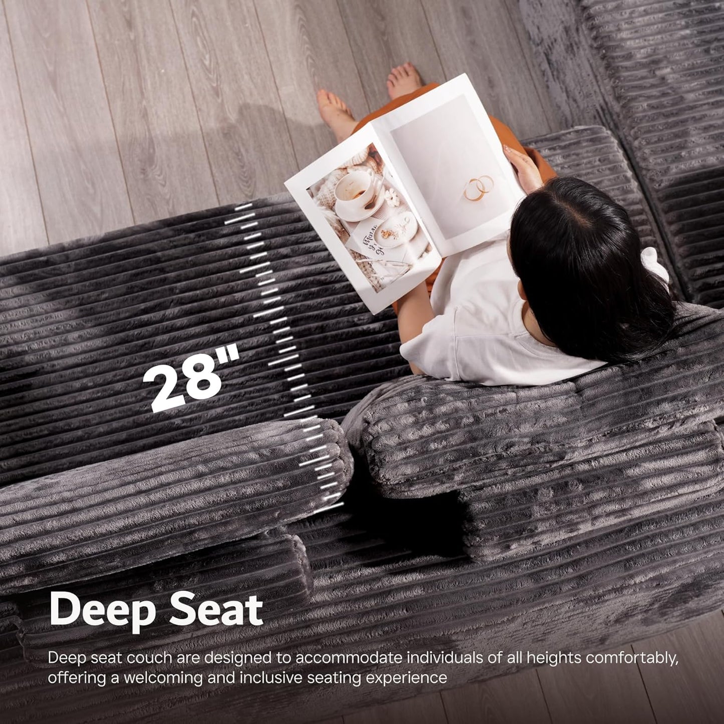 104" Cloud Sectional Couch with L-Shape Chaise