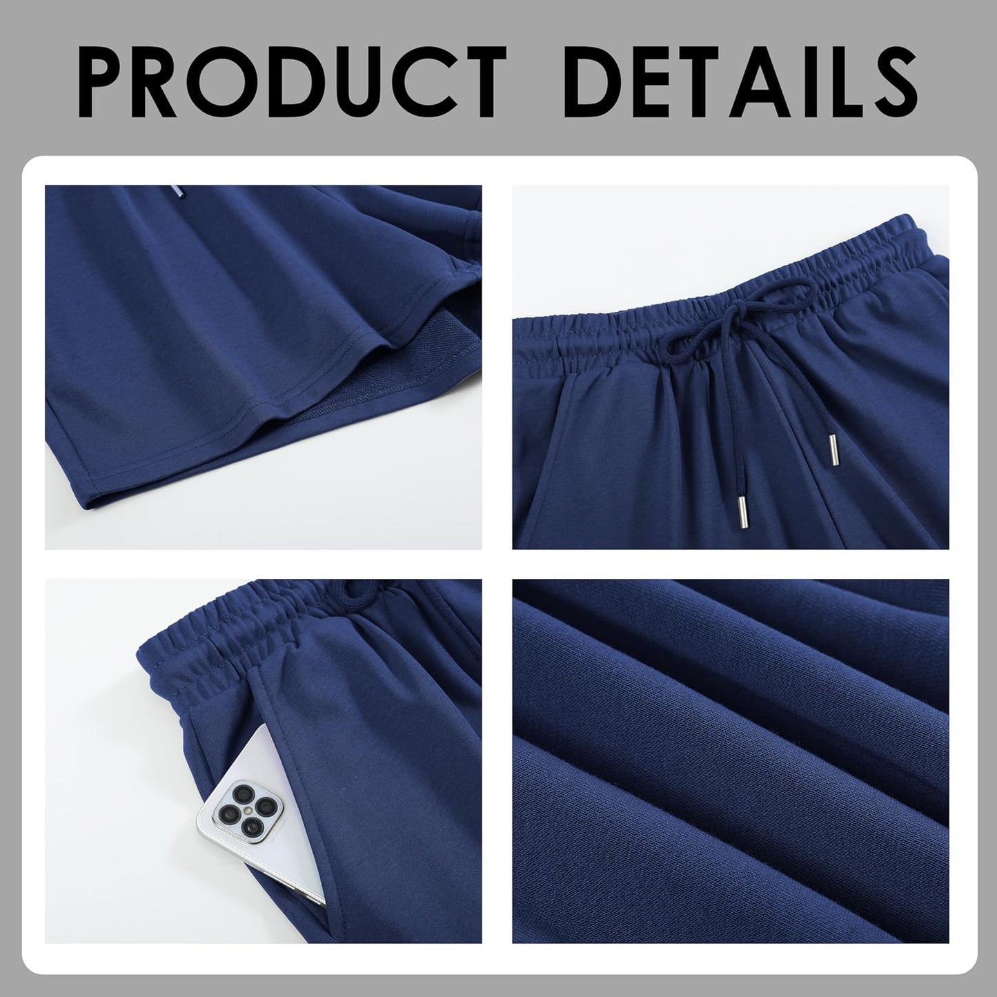 Womens Athletic Shorts Jogger Sweat Summer Loose Drawstring Bermuda Shorts with Pockets