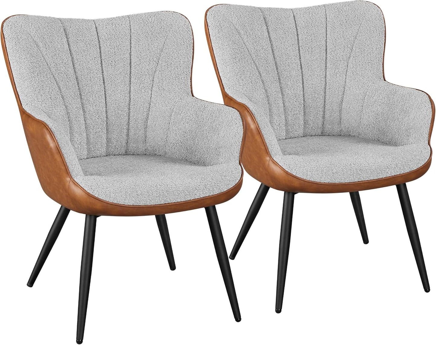 Yaheetech PU Leather Armchair Modern Accent Chair with Metal Legs