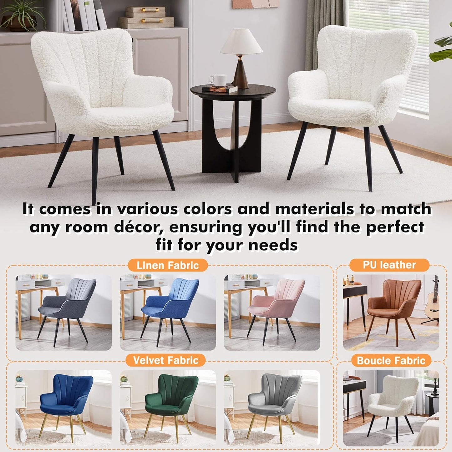 Yaheetech PU Leather Armchair Modern Accent Chair with Metal Legs