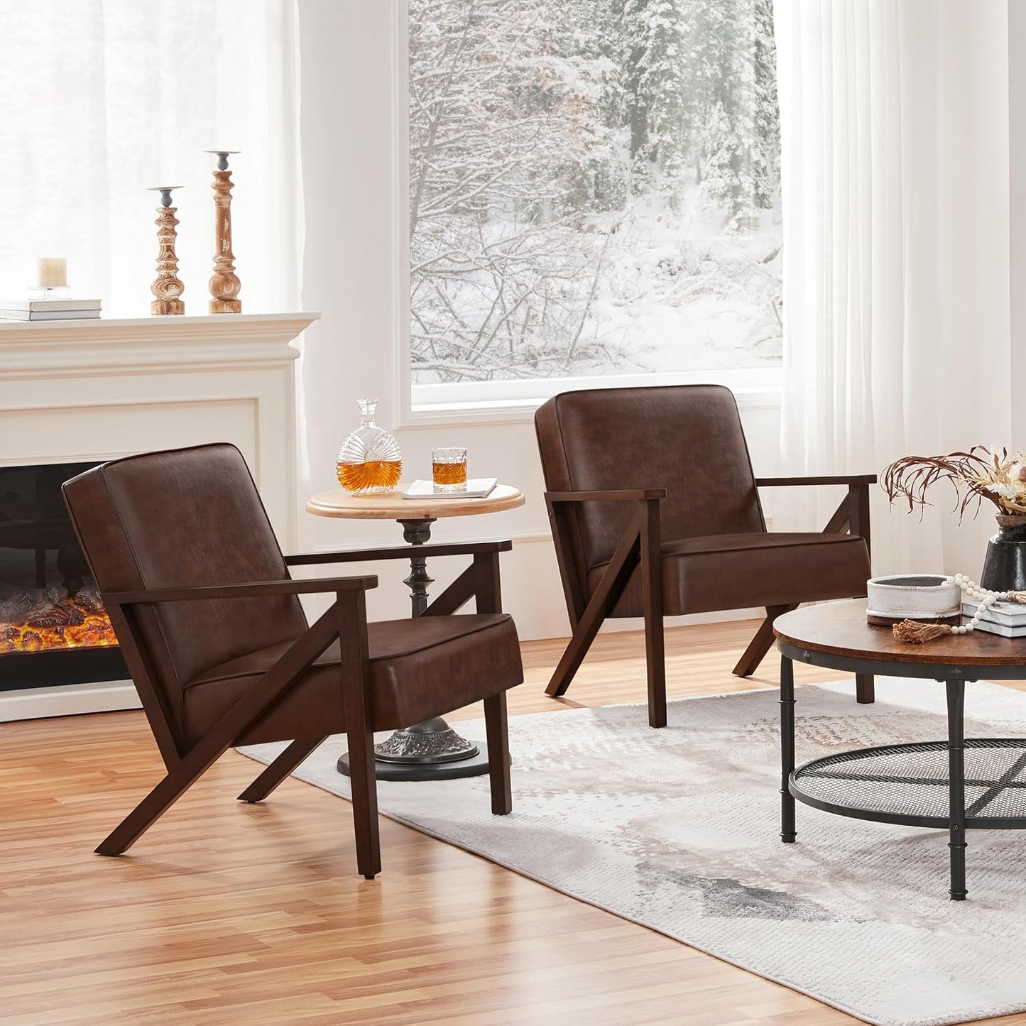 Yaheetech Accent Chair Armchair with Strong Wood Frame