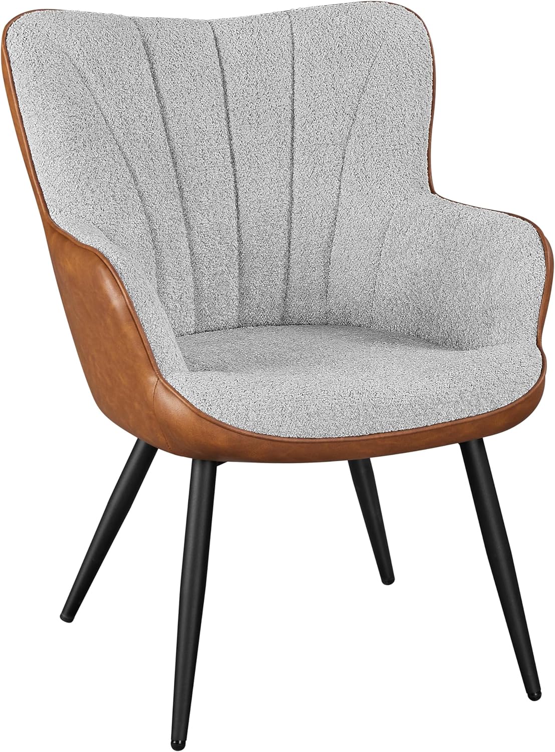 Yaheetech PU Leather Armchair Modern Accent Chair with Metal Legs
