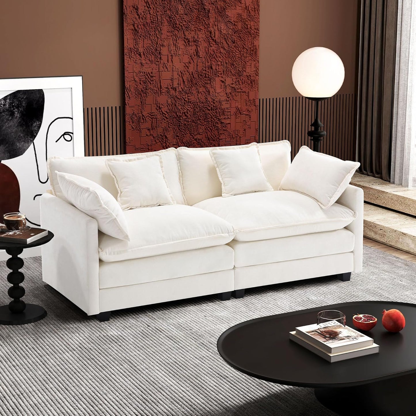 146" U-Shaped Modern Sofa Modular Sectional Cloud Couch