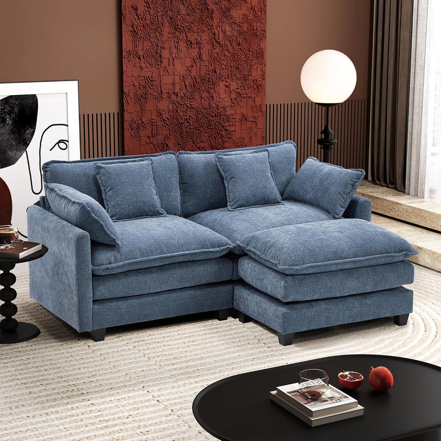 146" U-Shaped Modern Sofa Modular Sectional Cloud Couch