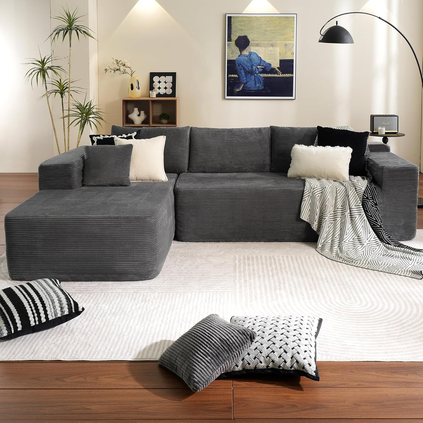 104" Cloud Sectional Couch with L-Shape Chaise