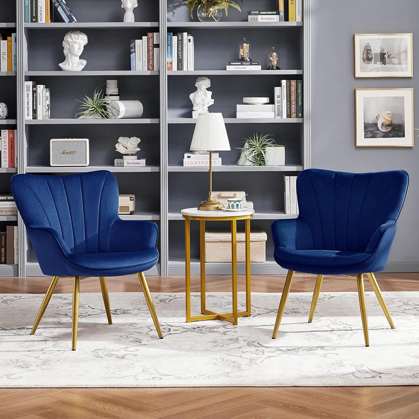 Yaheetech PU Leather Armchair Modern Accent Chair with Metal Legs