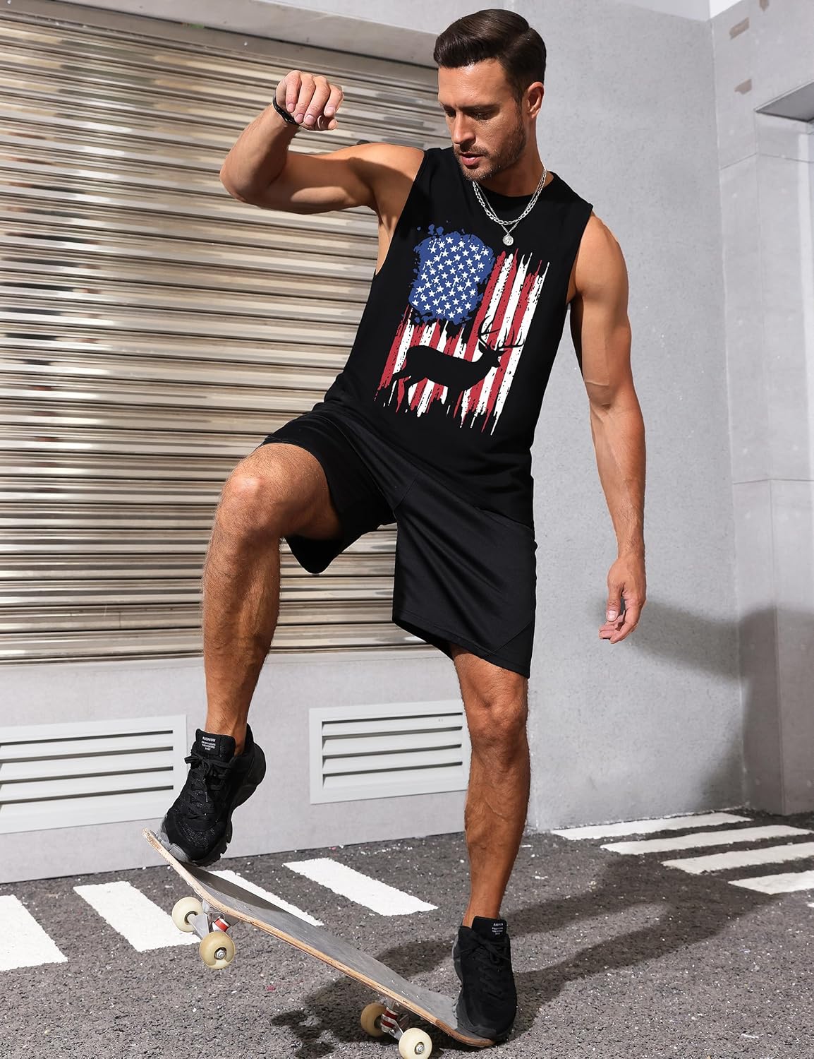 Mens Tank Tops Beach Summer Sleeveless Shirts Graphic Palm Tree Vacation