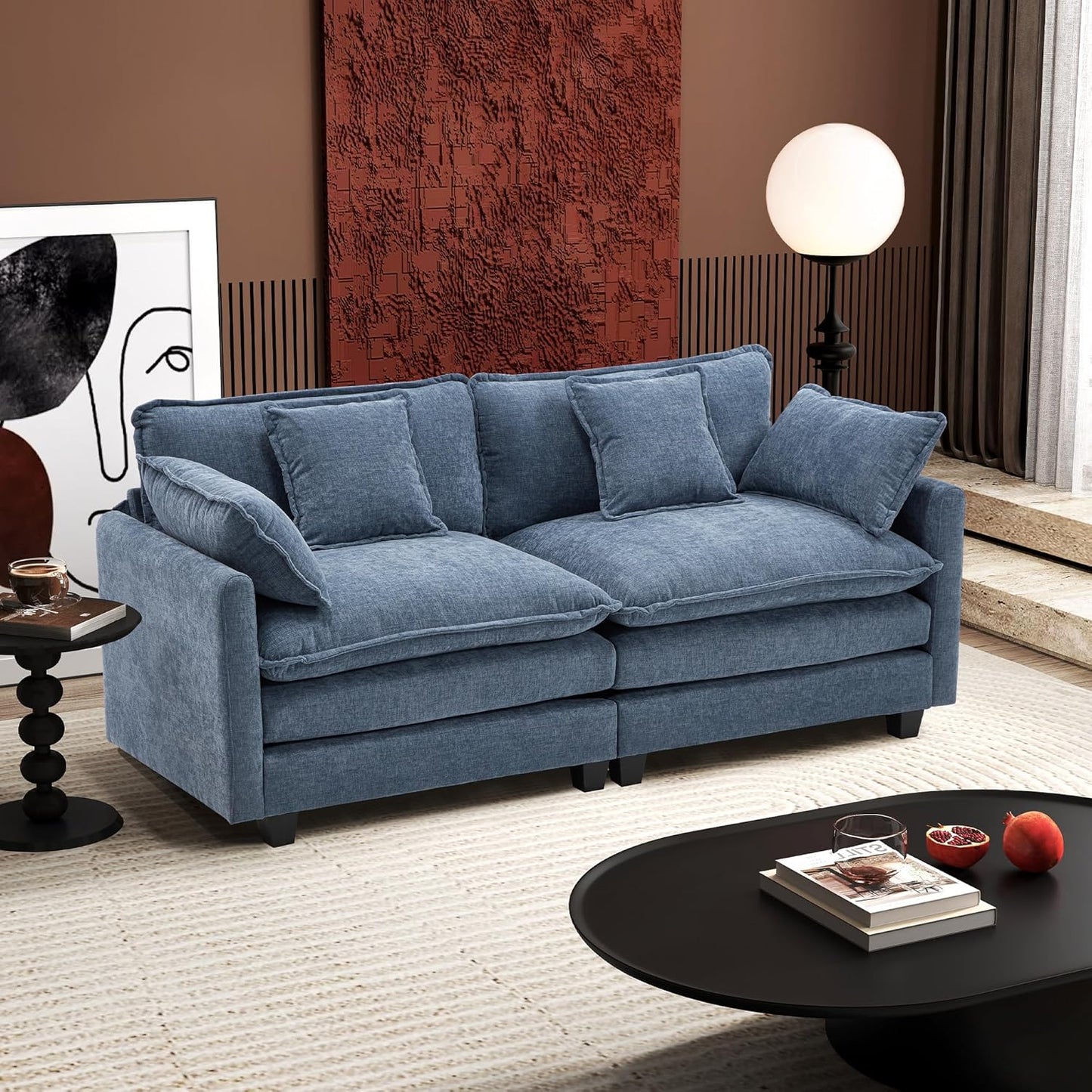 146" U-Shaped Modern Sofa Modular Sectional Cloud Couch