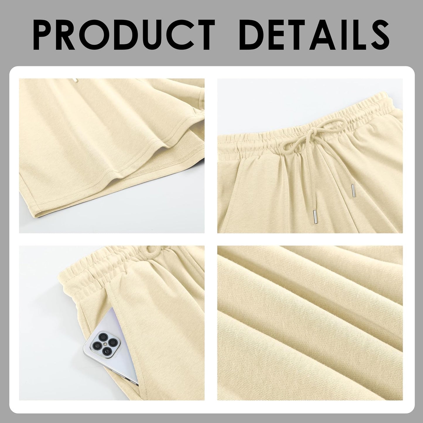 Womens Athletic Shorts Jogger Sweat Summer Loose Drawstring Bermuda Shorts with Pockets