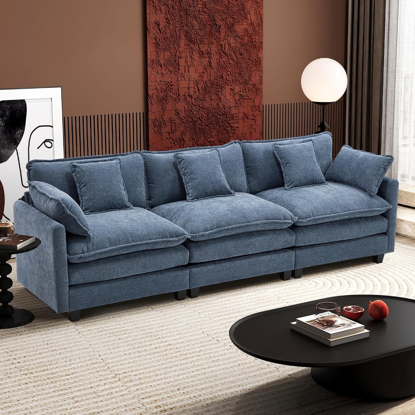 146" U-Shaped Modern Sofa Modular Sectional Cloud Couch