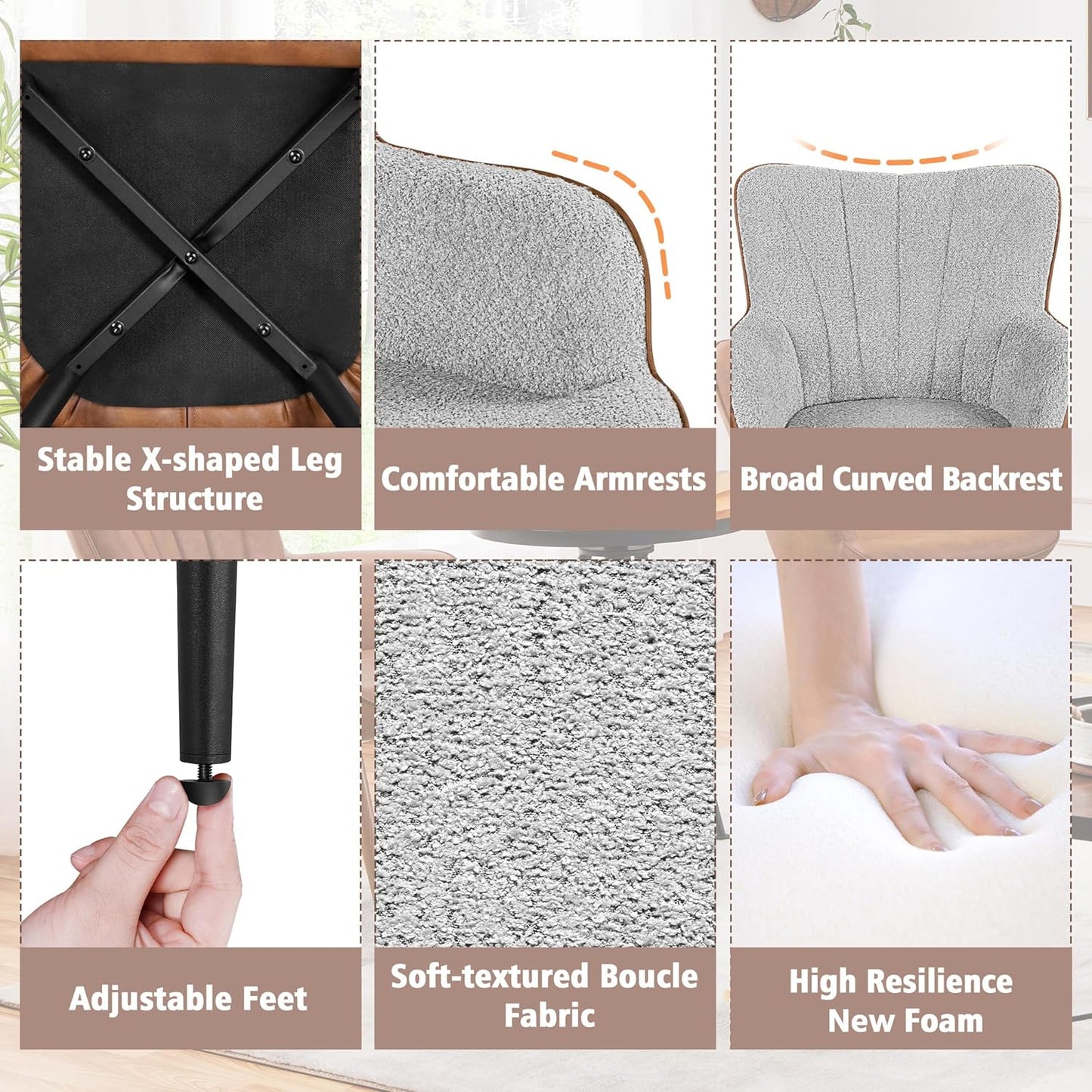 Yaheetech PU Leather Armchair Modern Accent Chair with Metal Legs