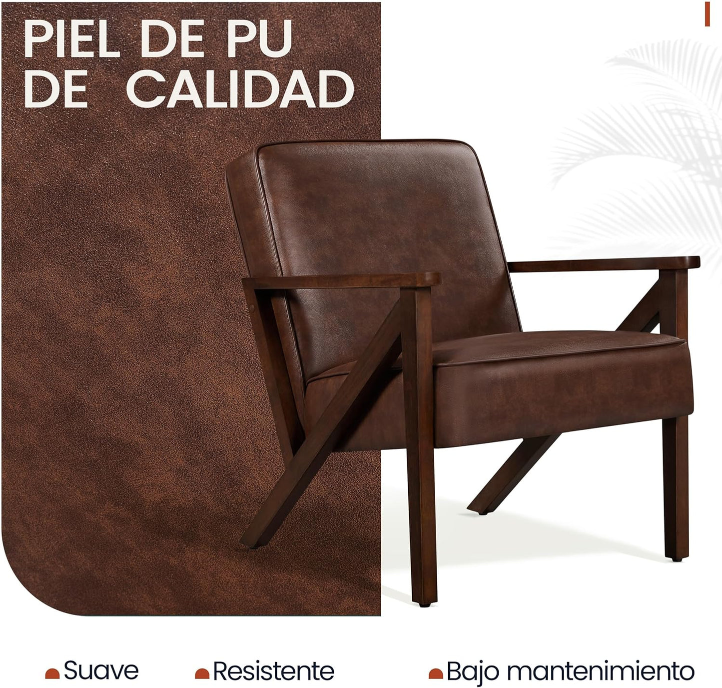 Yaheetech Accent Chair Armchair with Strong Wood Frame