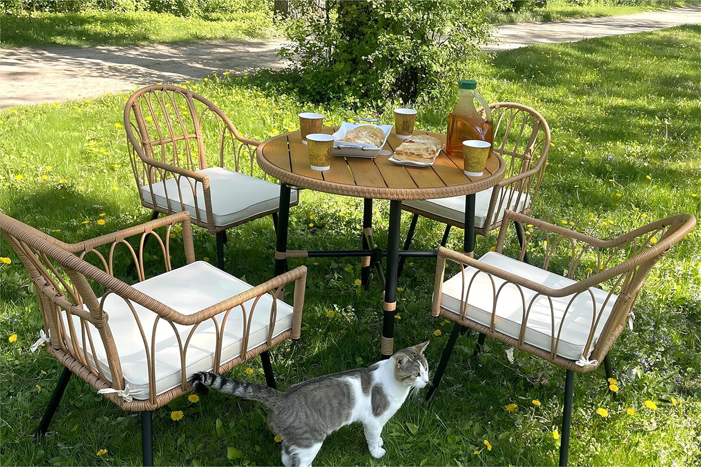 YITAHOME 5 Pieces Outdoor Patio Dining Table Chair Set