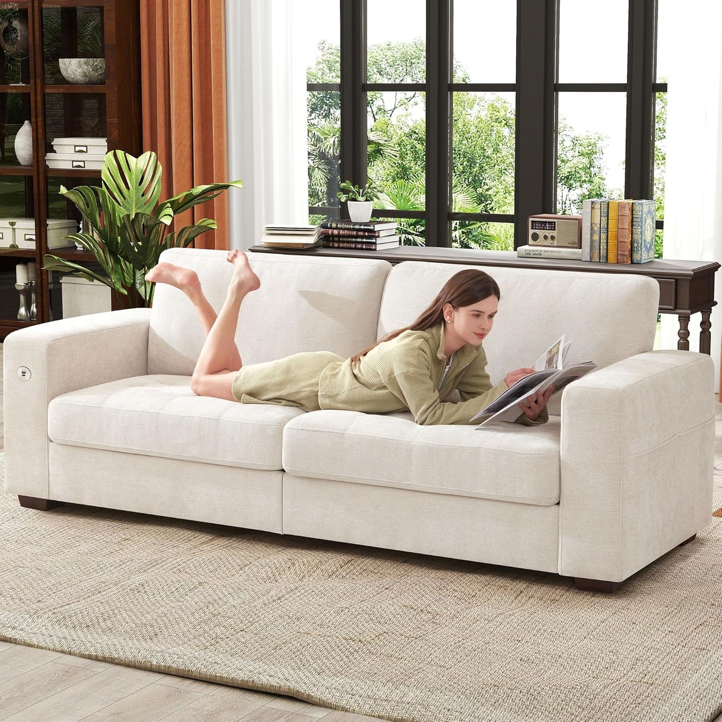 146" U-Shaped Modern Sofa Modular Sectional Cloud Couch