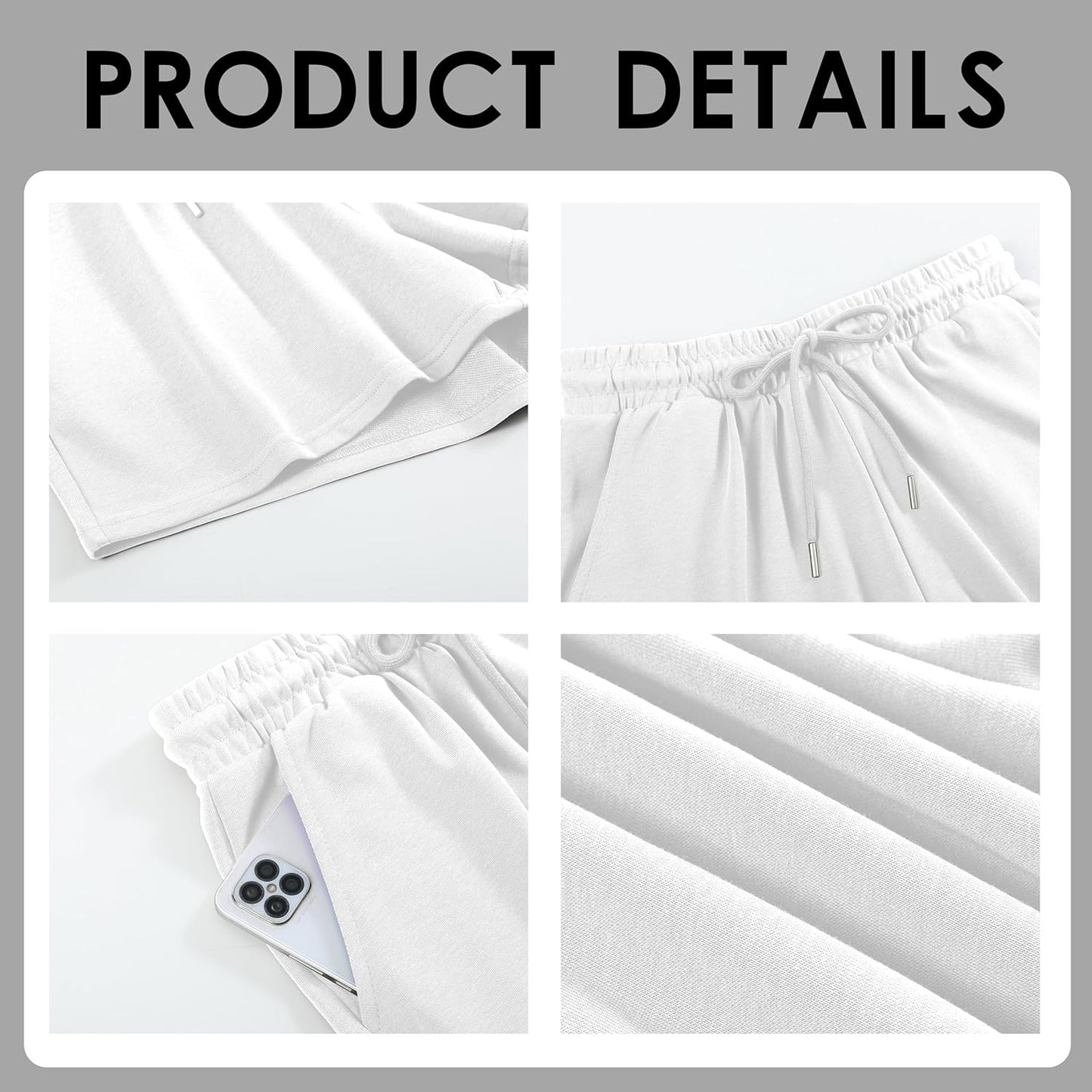 Womens Athletic Shorts Jogger Sweat Summer Loose Drawstring Bermuda Shorts with Pockets