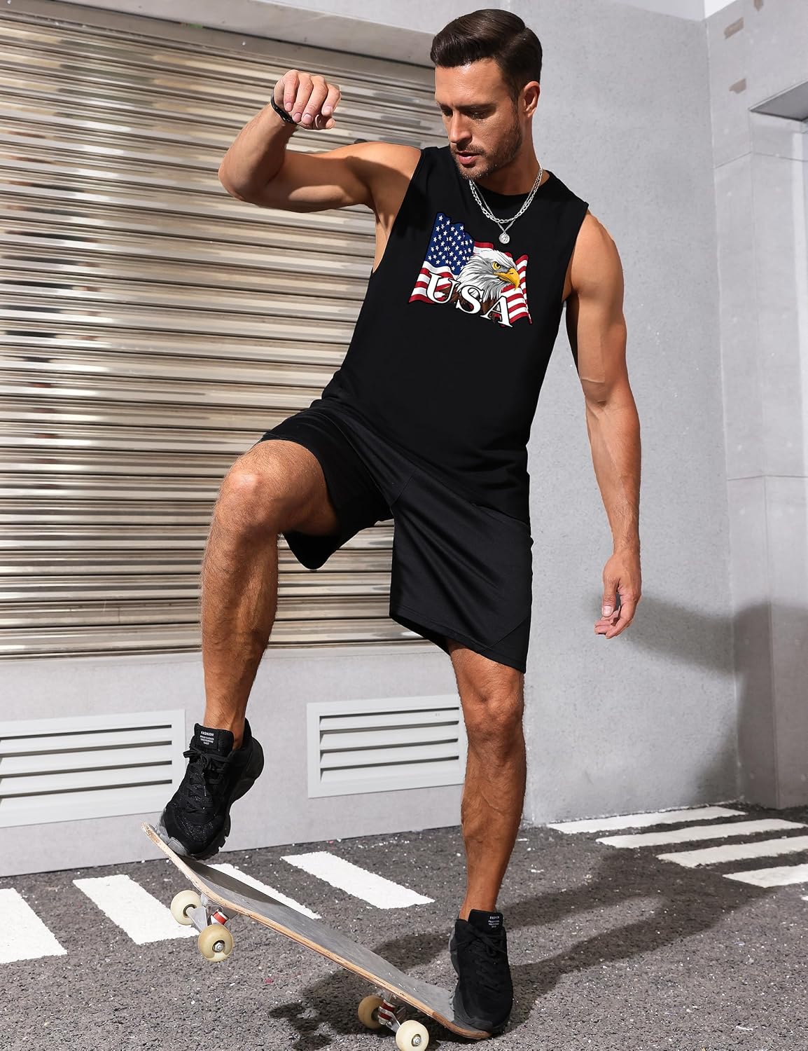 Mens Tank Tops Beach Summer Sleeveless Shirts Graphic Palm Tree Vacation