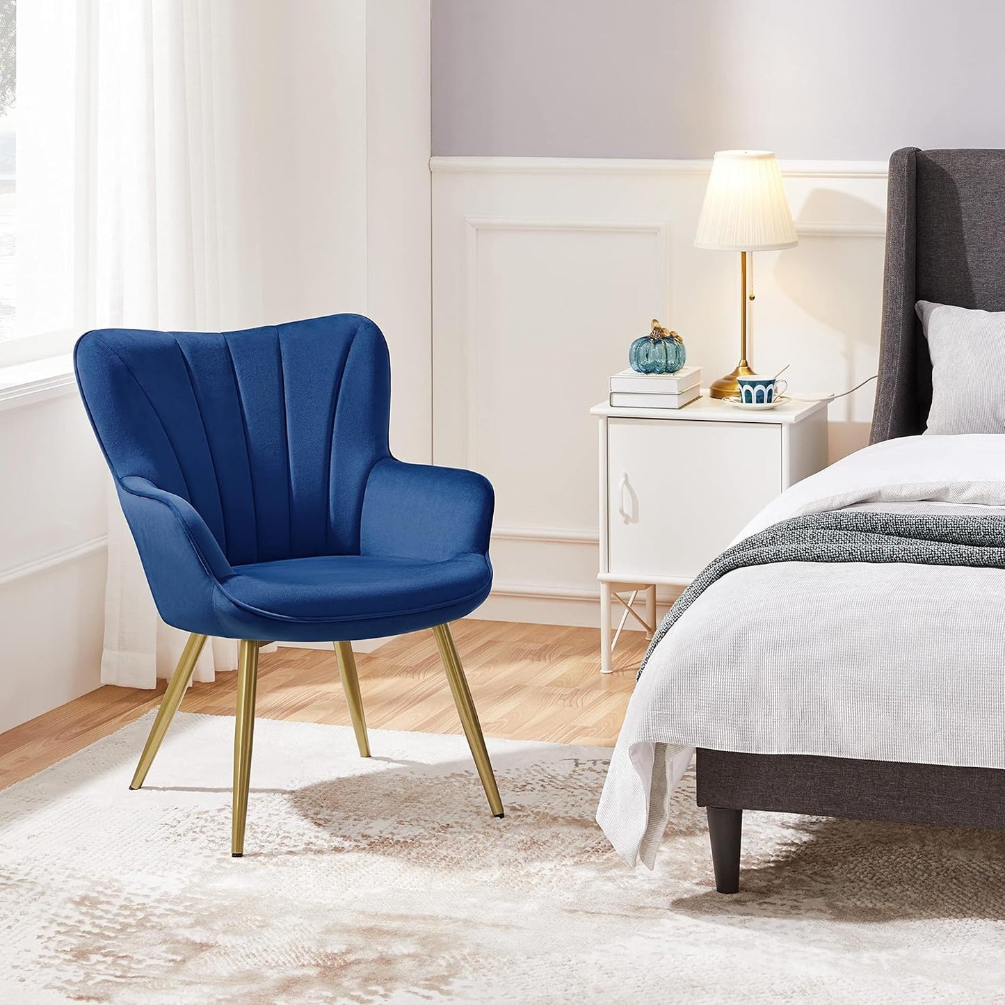 Yaheetech PU Leather Armchair Modern Accent Chair with Metal Legs