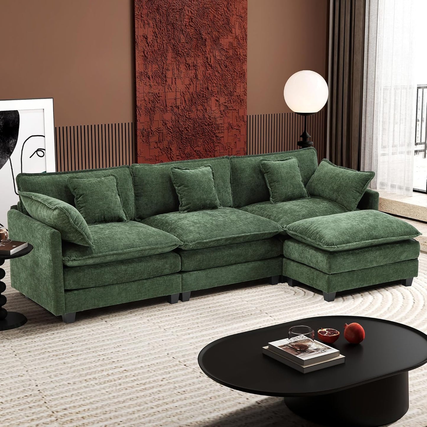 146" U-Shaped Modern Sofa Modular Sectional Cloud Couch