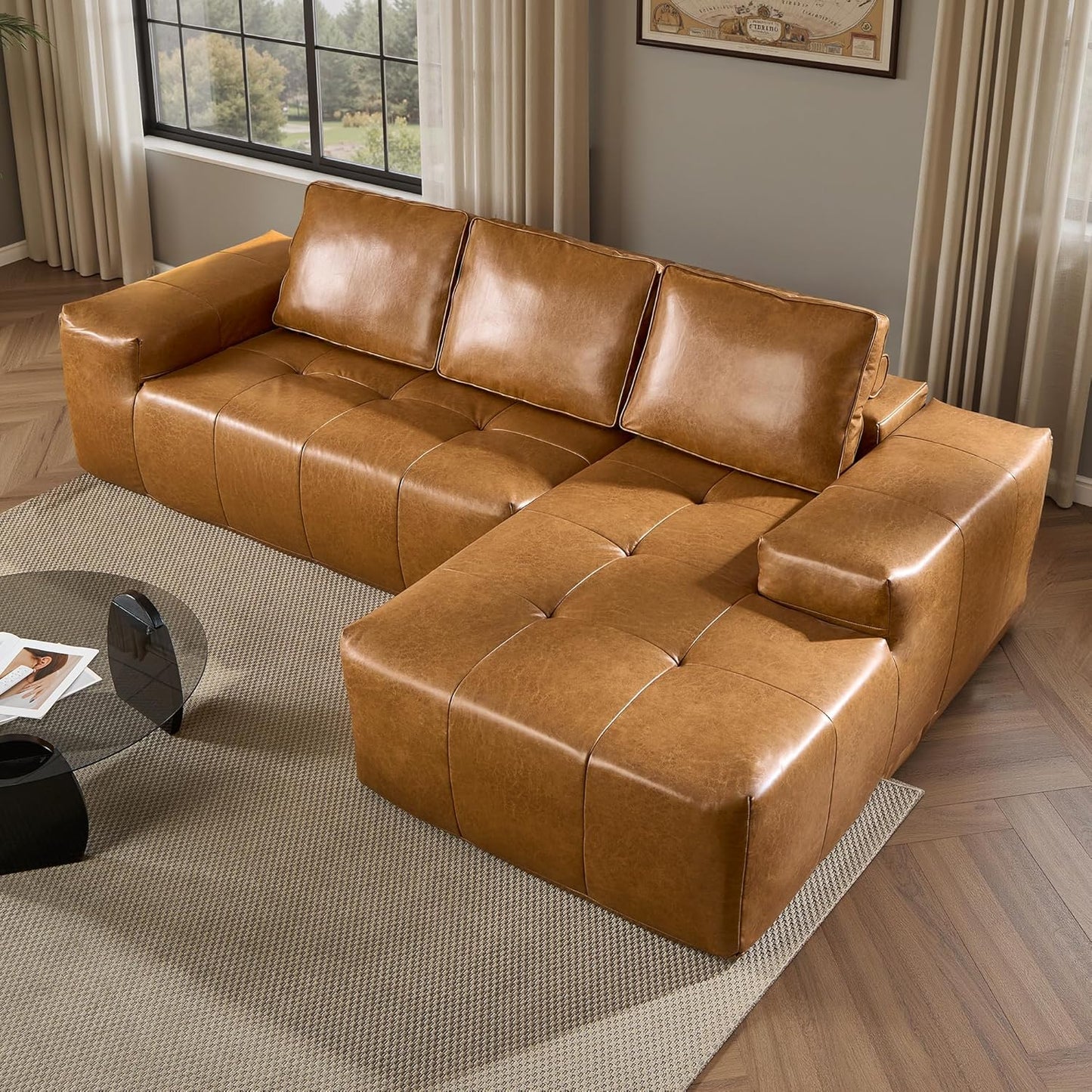 104" Cloud Sectional Couch with L-Shape Chaise
