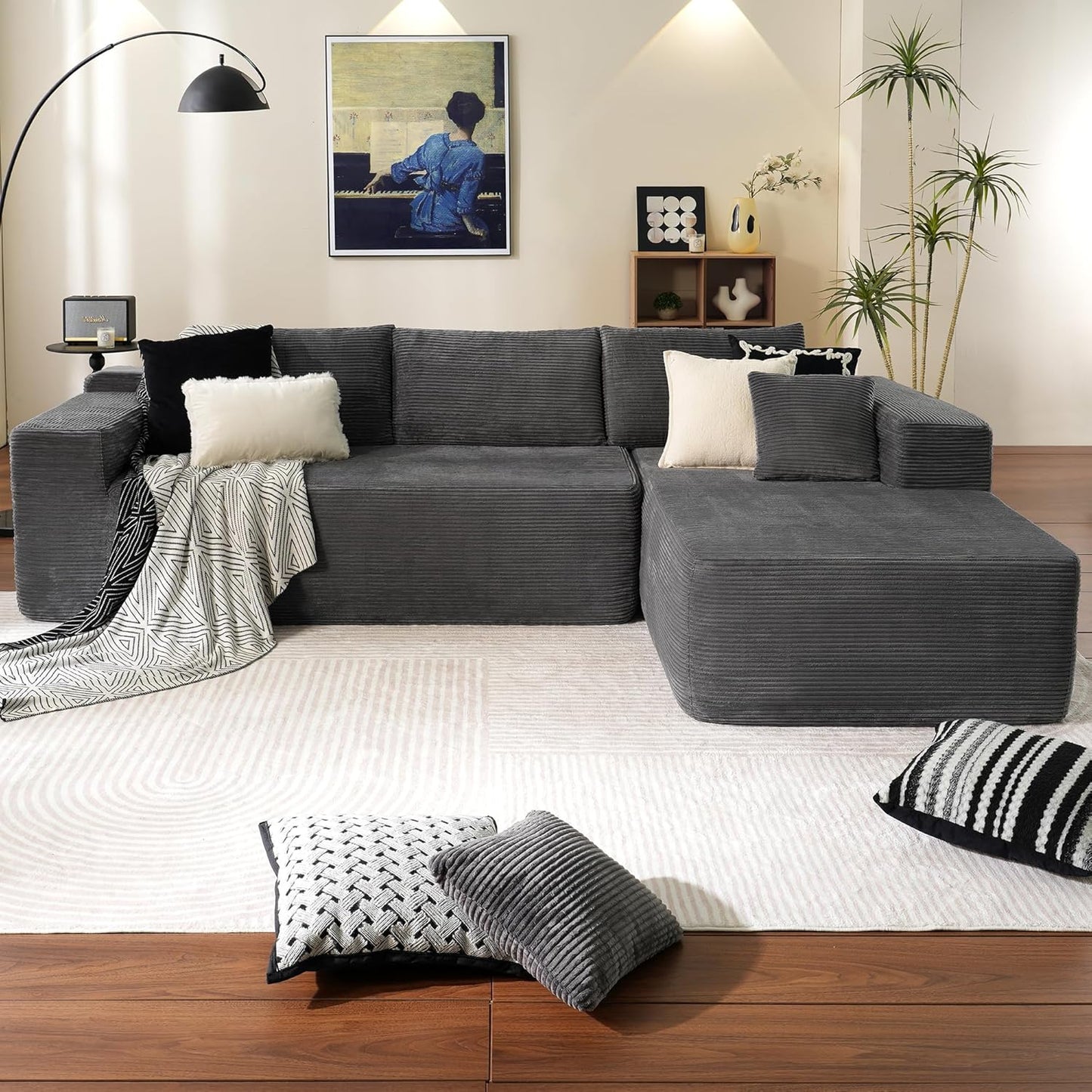 104" Cloud Sectional Couch with L-Shape Chaise