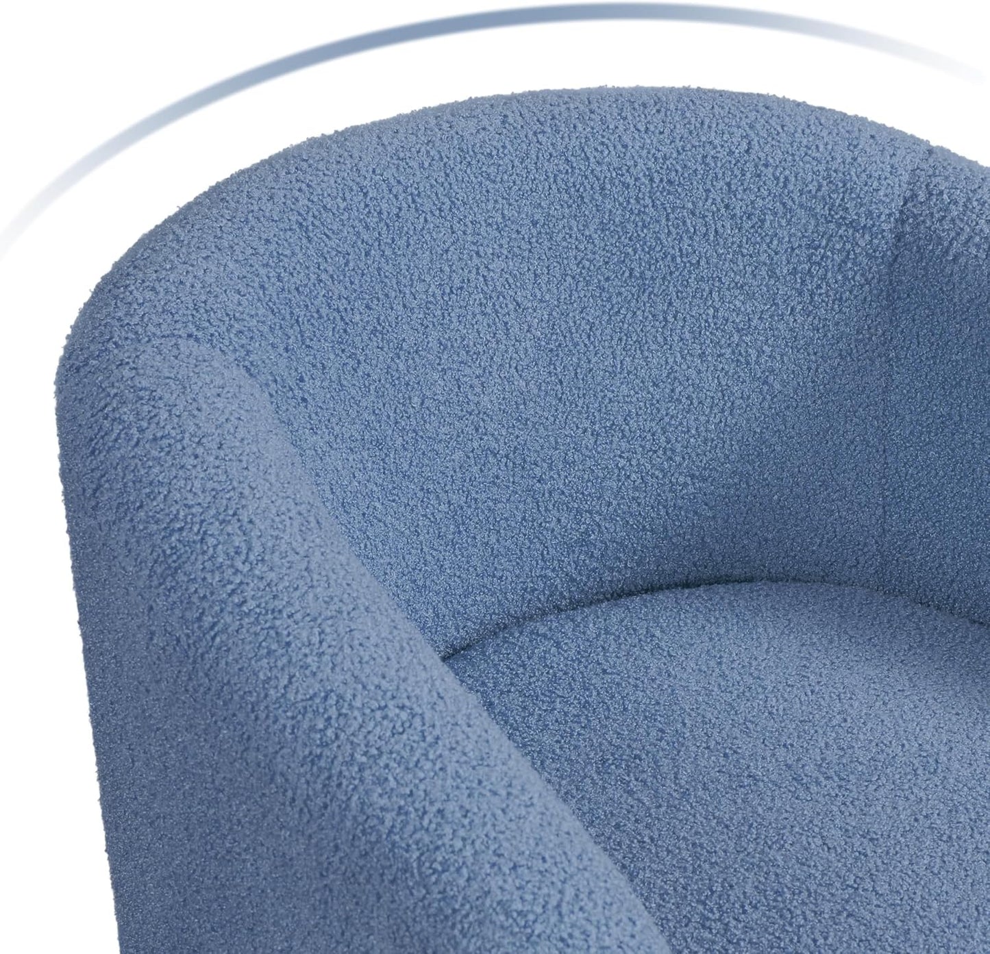 Yaheetech Accent Barrel Chair Boucle Fabric Club Chair