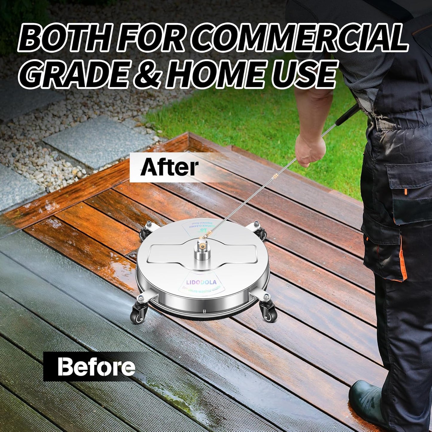14" Pressure Washer Surface Cleaner with 4 Wheels