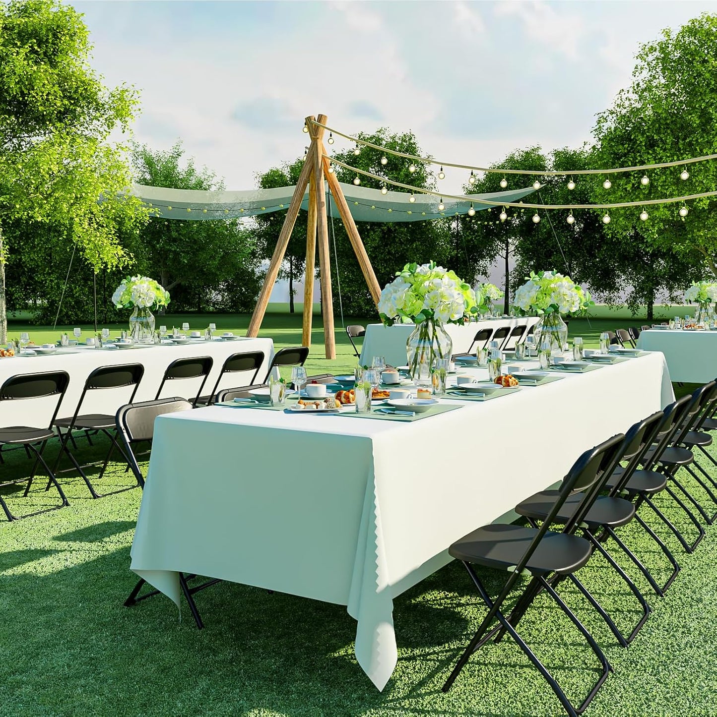 10 Pack White Folding Chairs Portable Party Chairs