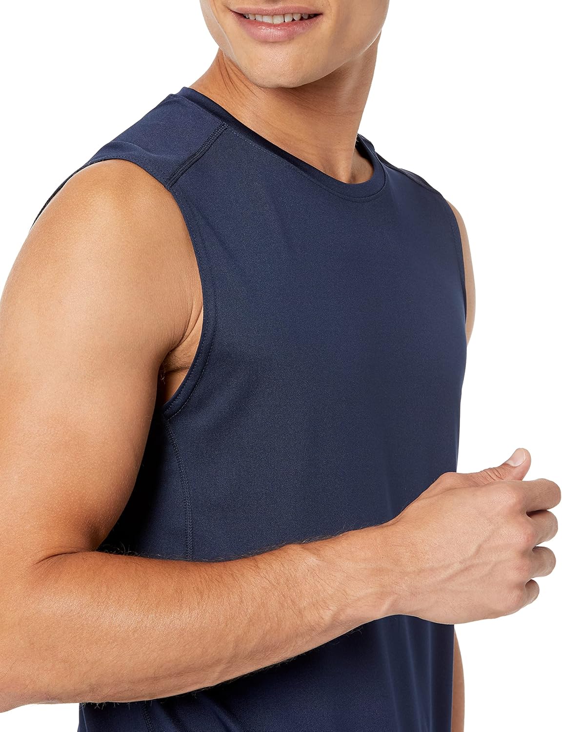 Essentials Men's Active Quick Dry Tech Stretch Lightweight Sleeveless Muscle Shirt
