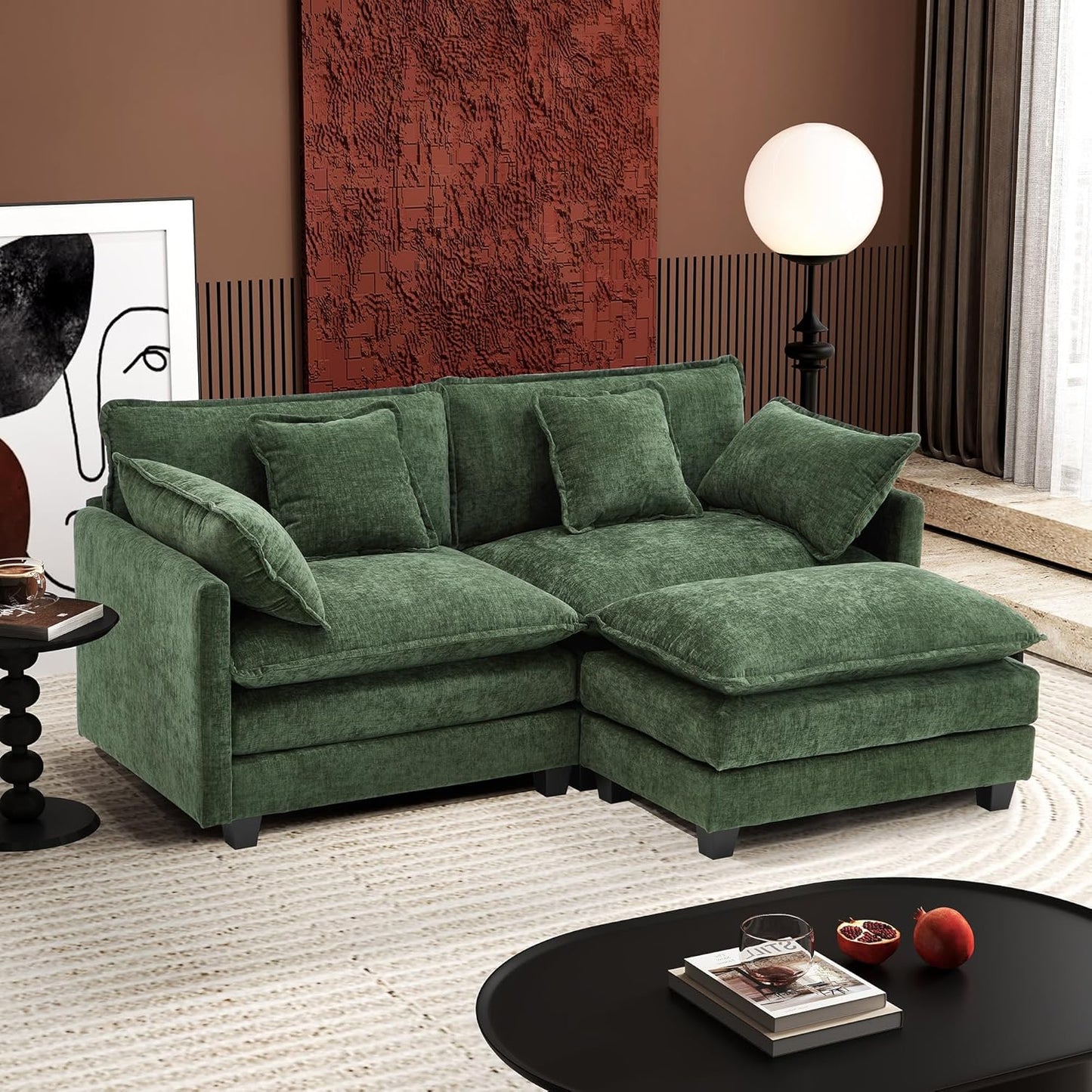 146" U-Shaped Modern Sofa Modular Sectional Cloud Couch