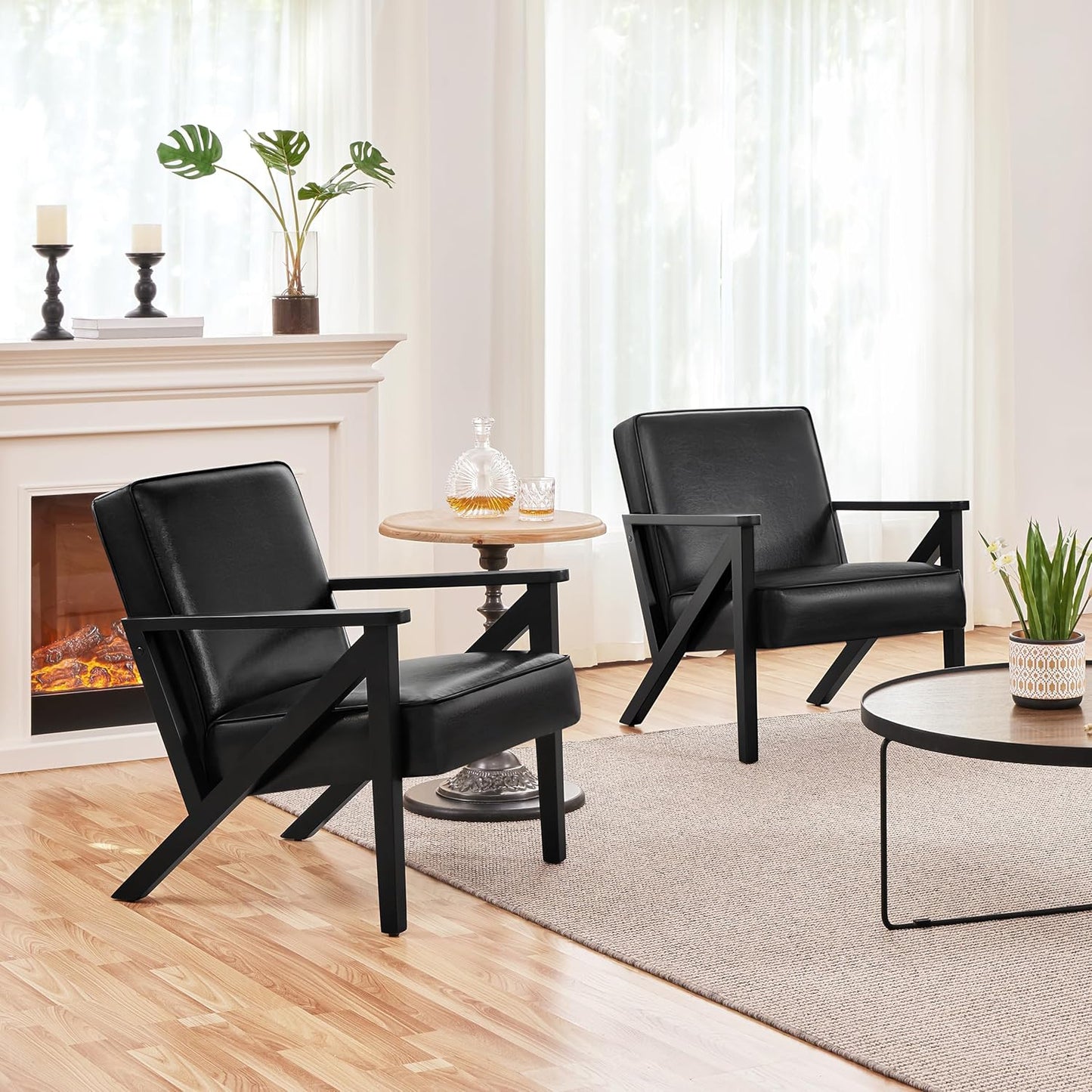 Yaheetech Accent Chair Armchair with Strong Wood Frame