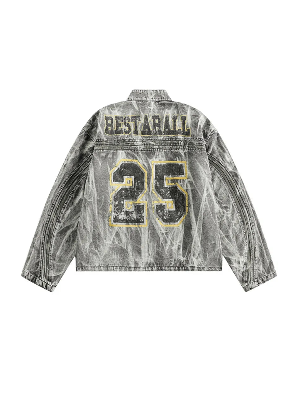 Vintage Wash Made Old Printed Jacket for Man