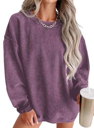 Women Casual Oversized Long Sleeve Crewneck Sweatshirts