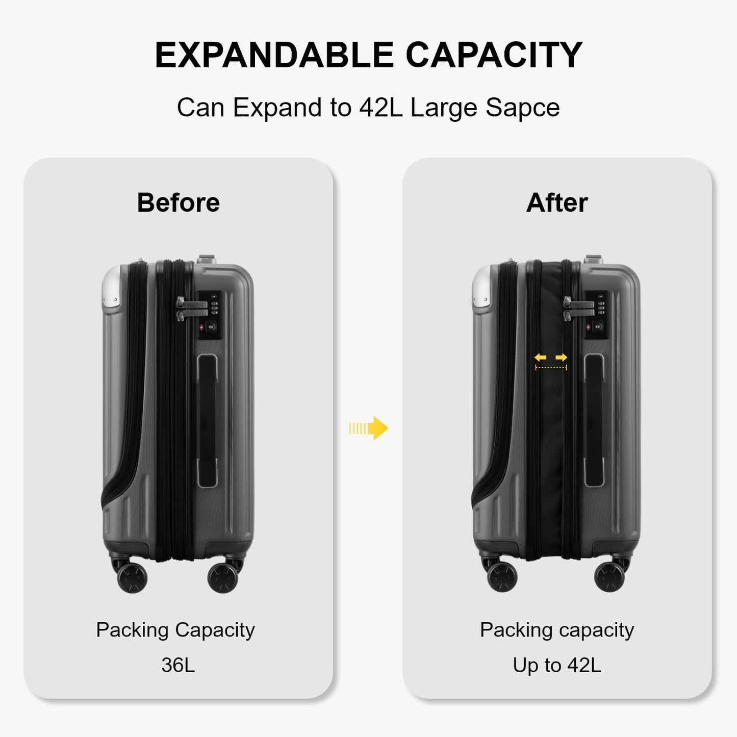 Luggage Airline Approved 20 Inch Expandable Hard Sided Luggages