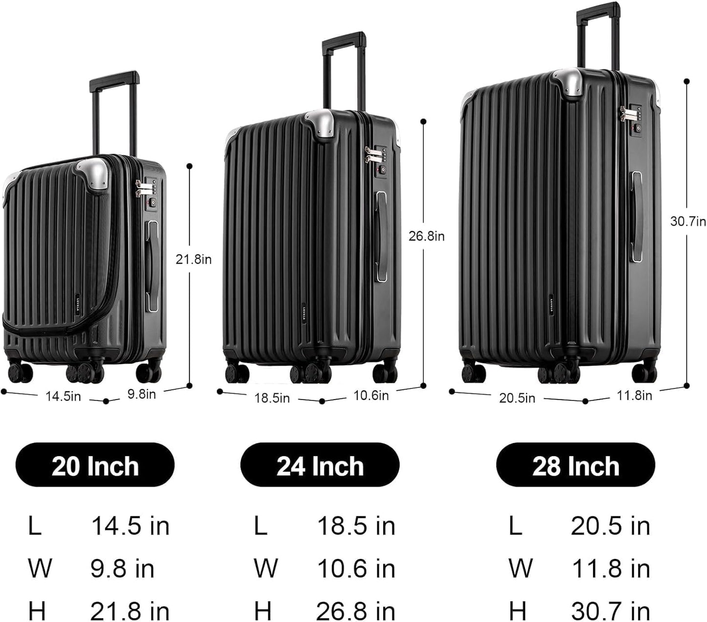 Luggage Airline Approved 20 Inch Expandable Hard Sided Luggages