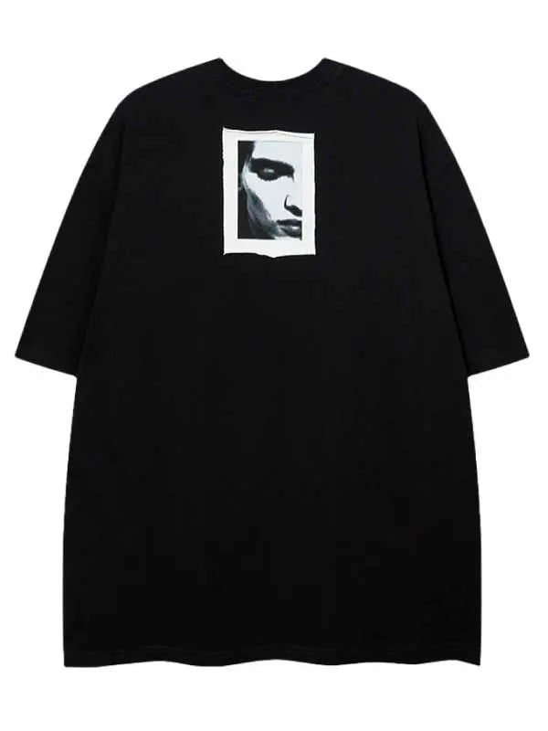 Colorblock Men's Pattern Printed Drop Shoulder T-Shirt