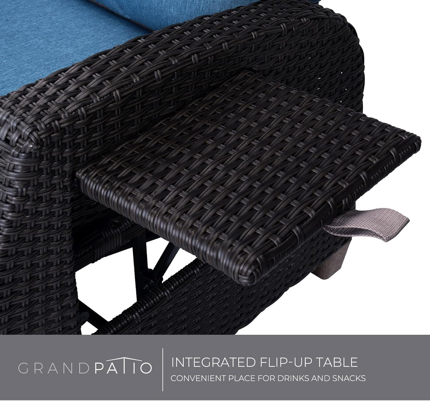 Outdoor Recliner Chair Patio 150° Lay Flat Recliner