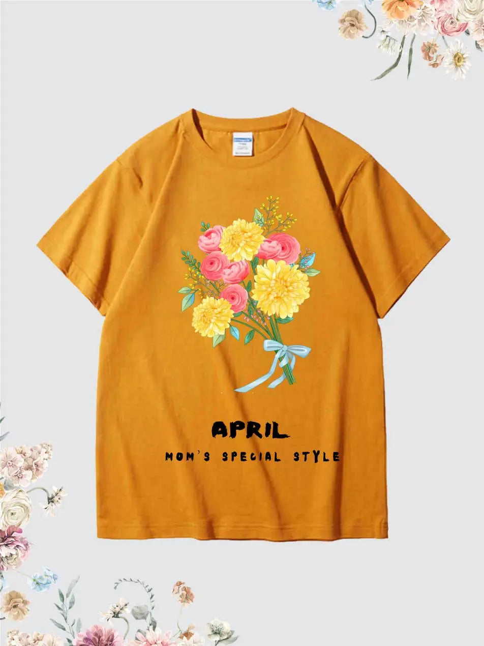 Mother's Day Floral Graphic T-shirts