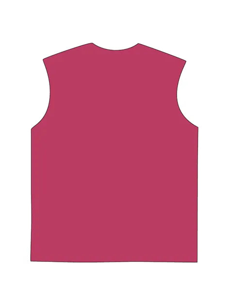 230g Abstract Line Cartoon Printed Wash Old Sleeveless T-shirt