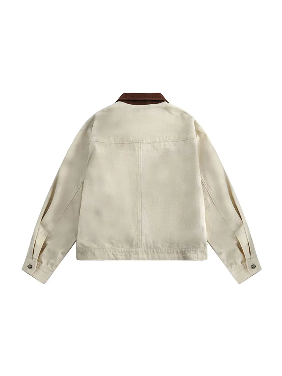 Letter Patchwork Distressed Denim Jacket for Men