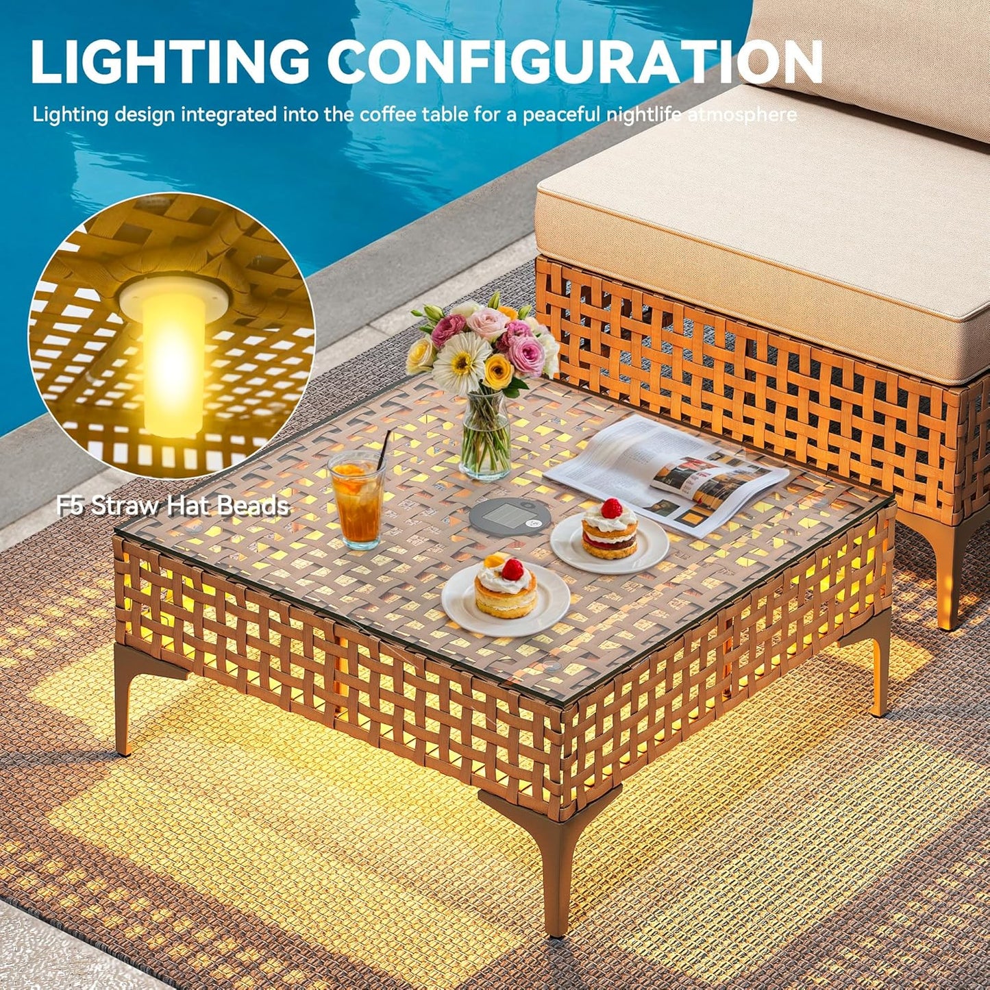 YITAHOME 5 Pieces Outdoor Patio Dining Table Chair Set
